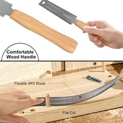 Hand Saw Woodworking Tools, 6-Inch Pull Saw, Flexible Double-Edge Blade 17/11 TPI, Japanese Flush Cut for DIY Craft, Non-Slip Wood Handle, Sharp & Lightweight for Woodworking and Garden Trim